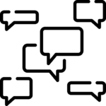 Yksinkertaisia puhekuplia.