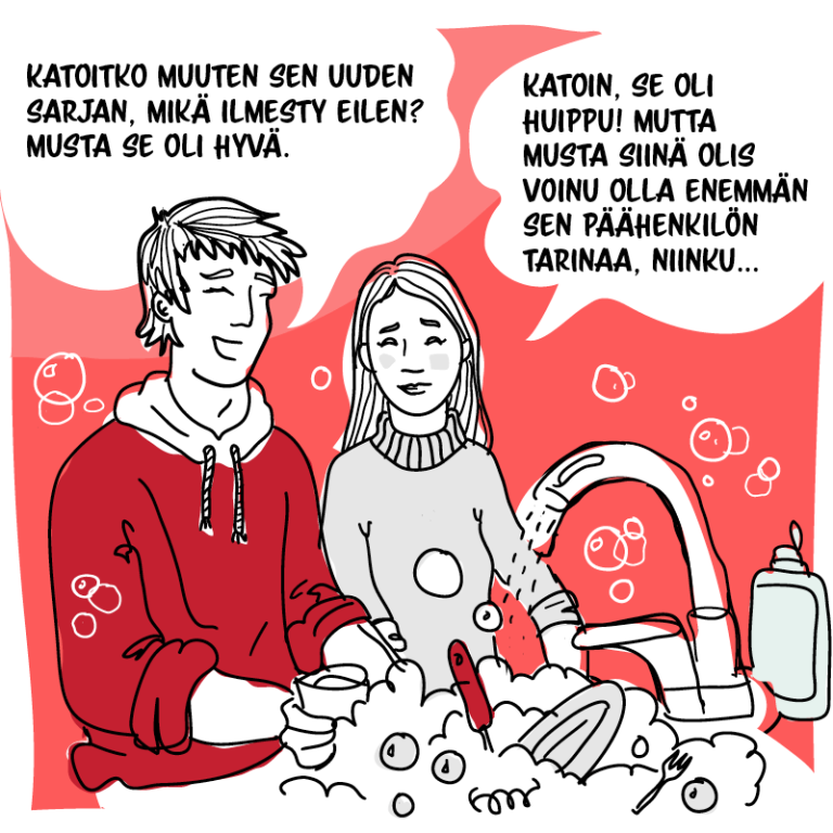 Kuinka puhua huolesta? -sarjakuva. 5. ruutu.