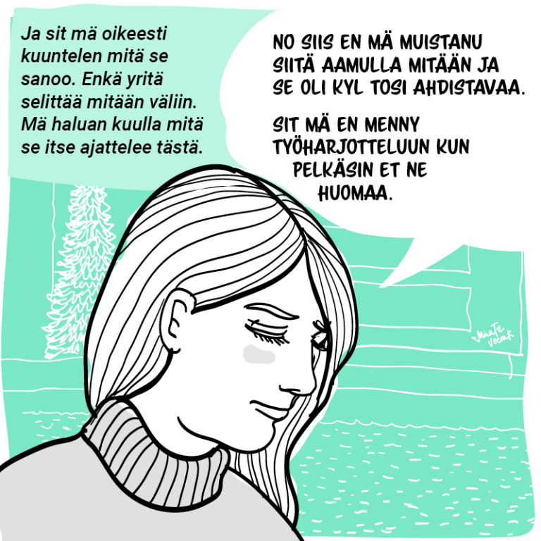 Kuinka puhua huolesta? -sarjakuva. 3. ruutu.