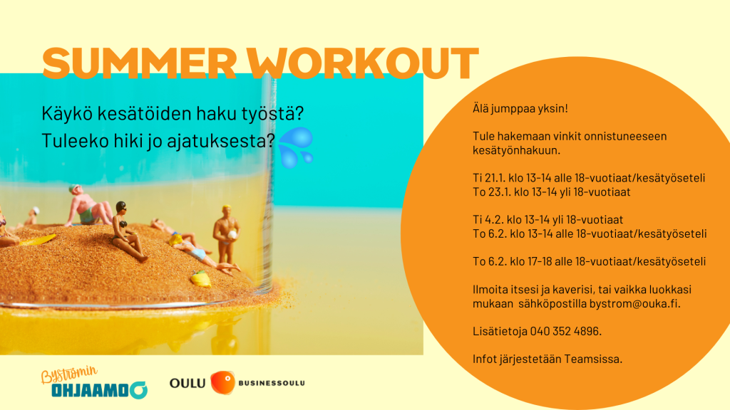 Summer Workout -kesätyöinfojen mainos.