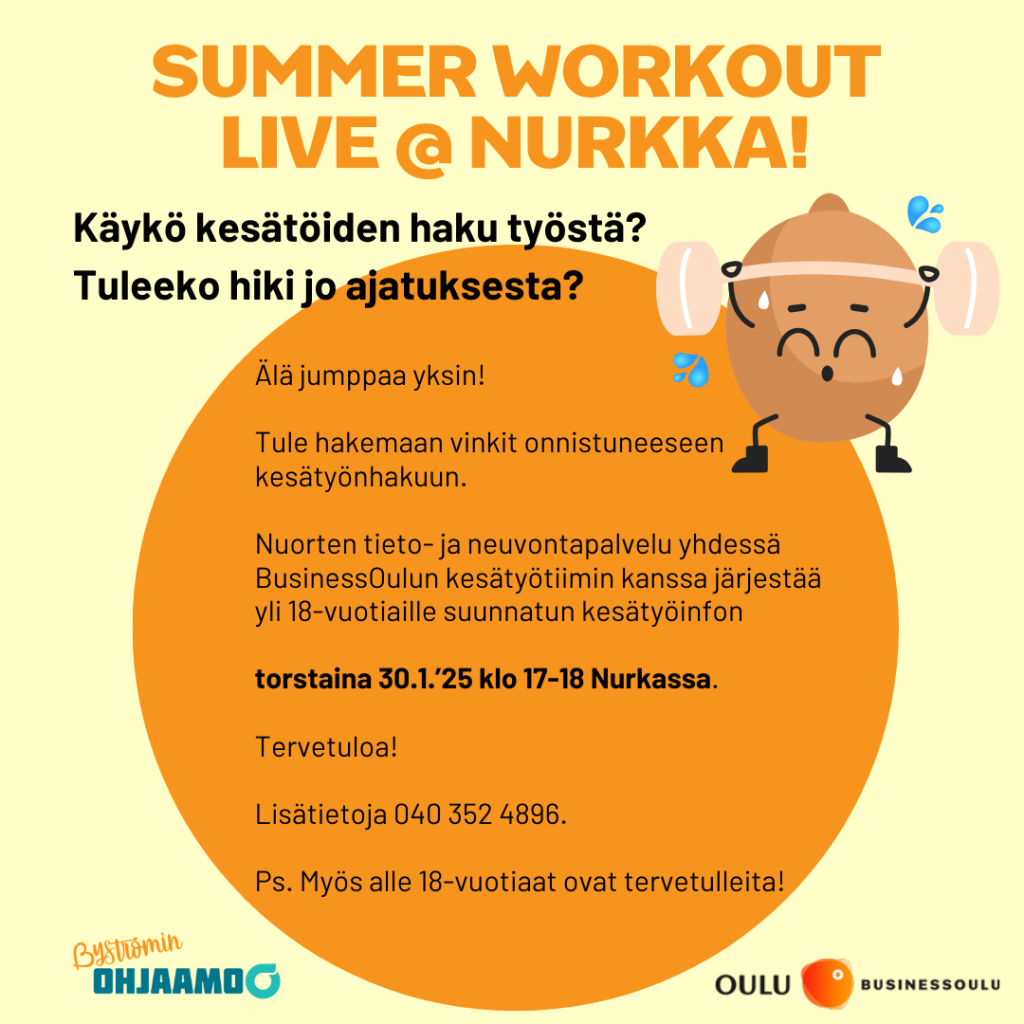 SUMMER WORKOUT LIVE @ NURKKA mainos.