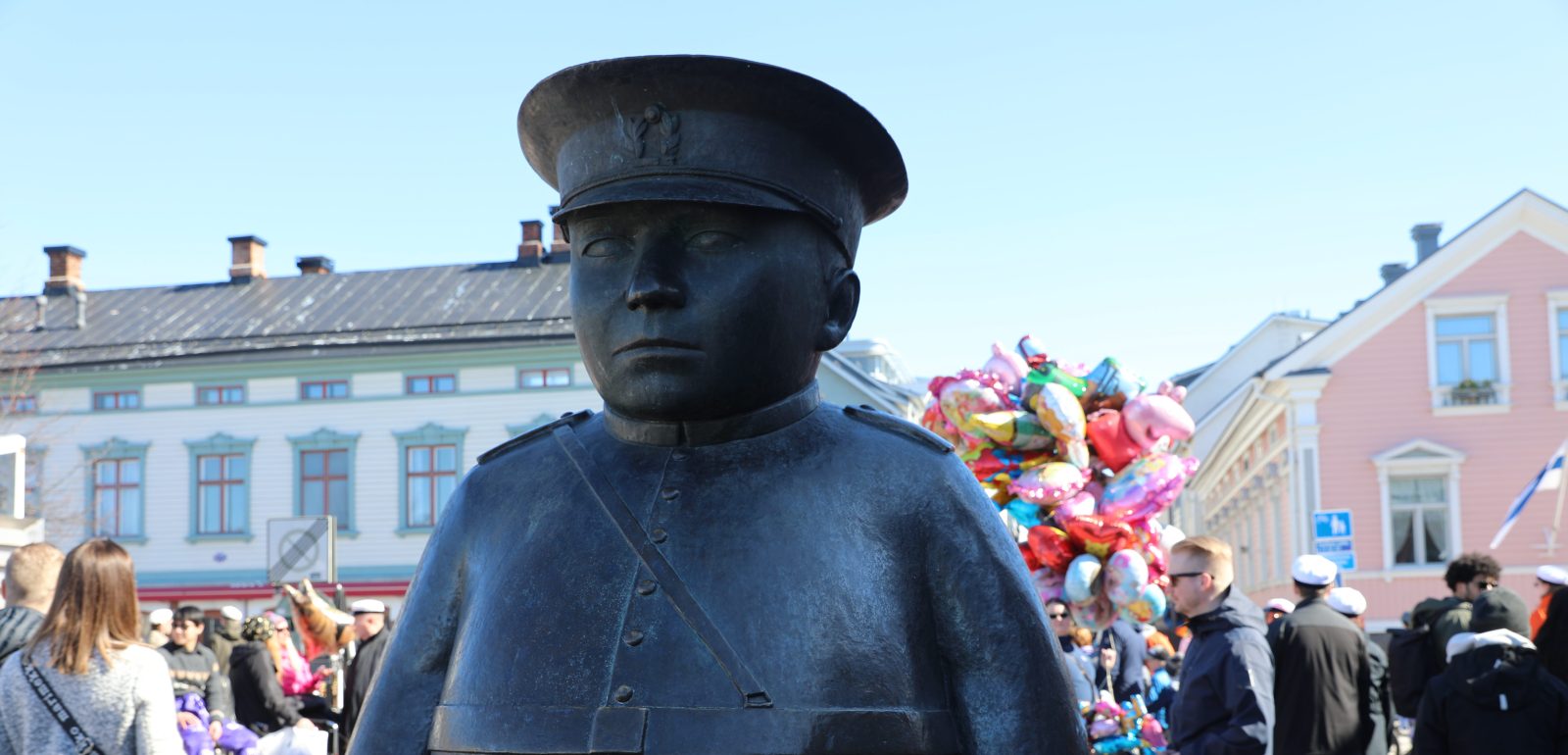 the Toripoliisi Statue during May Day celebrations