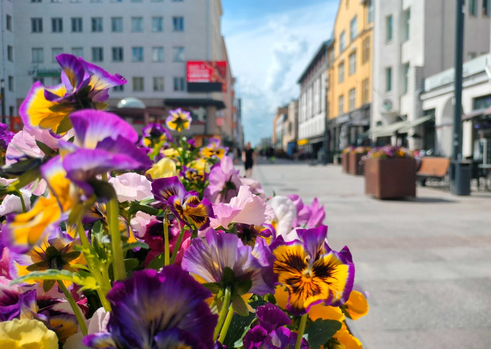 A street view of Oulu Rotuaari.