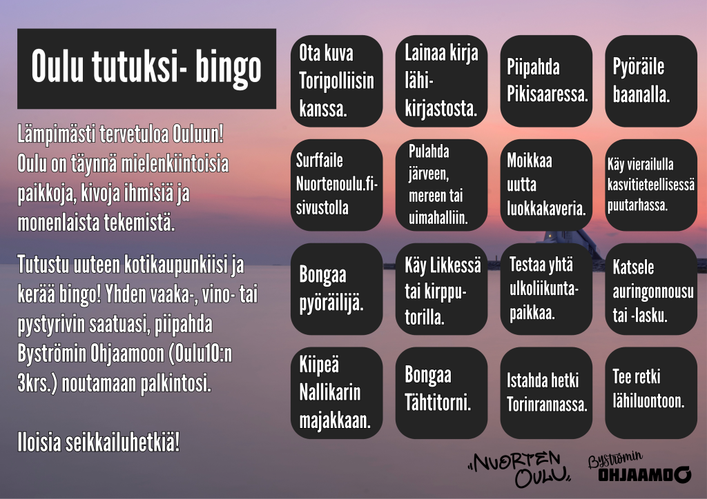 Bingoruudukko tekstiruuduilla
