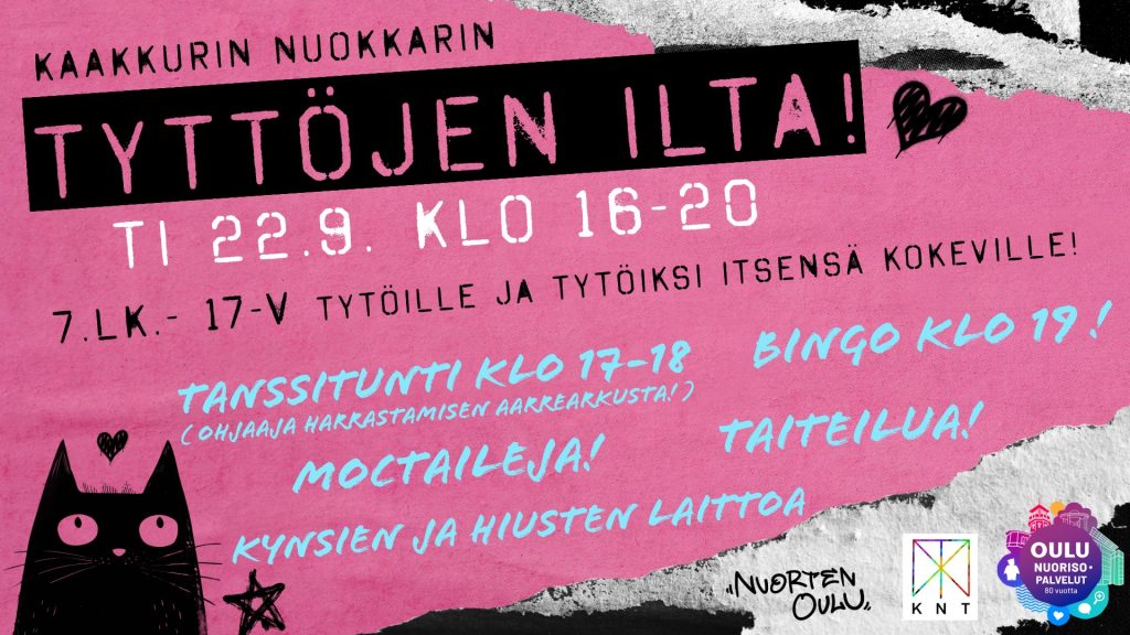 tyttöjen ilta mainos, tekstin sisältö on ovat aiemmassa tekstissä.