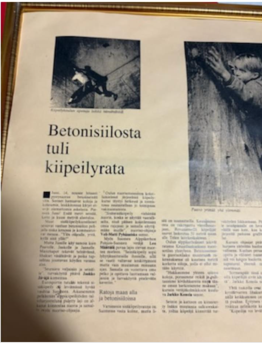 Lehtileike kiipeilyseinästä.